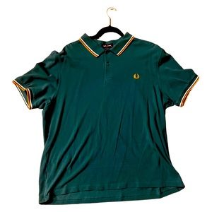 Fred Perry Twin Tipped Polo Green/Gold/White worn a few times 2XL